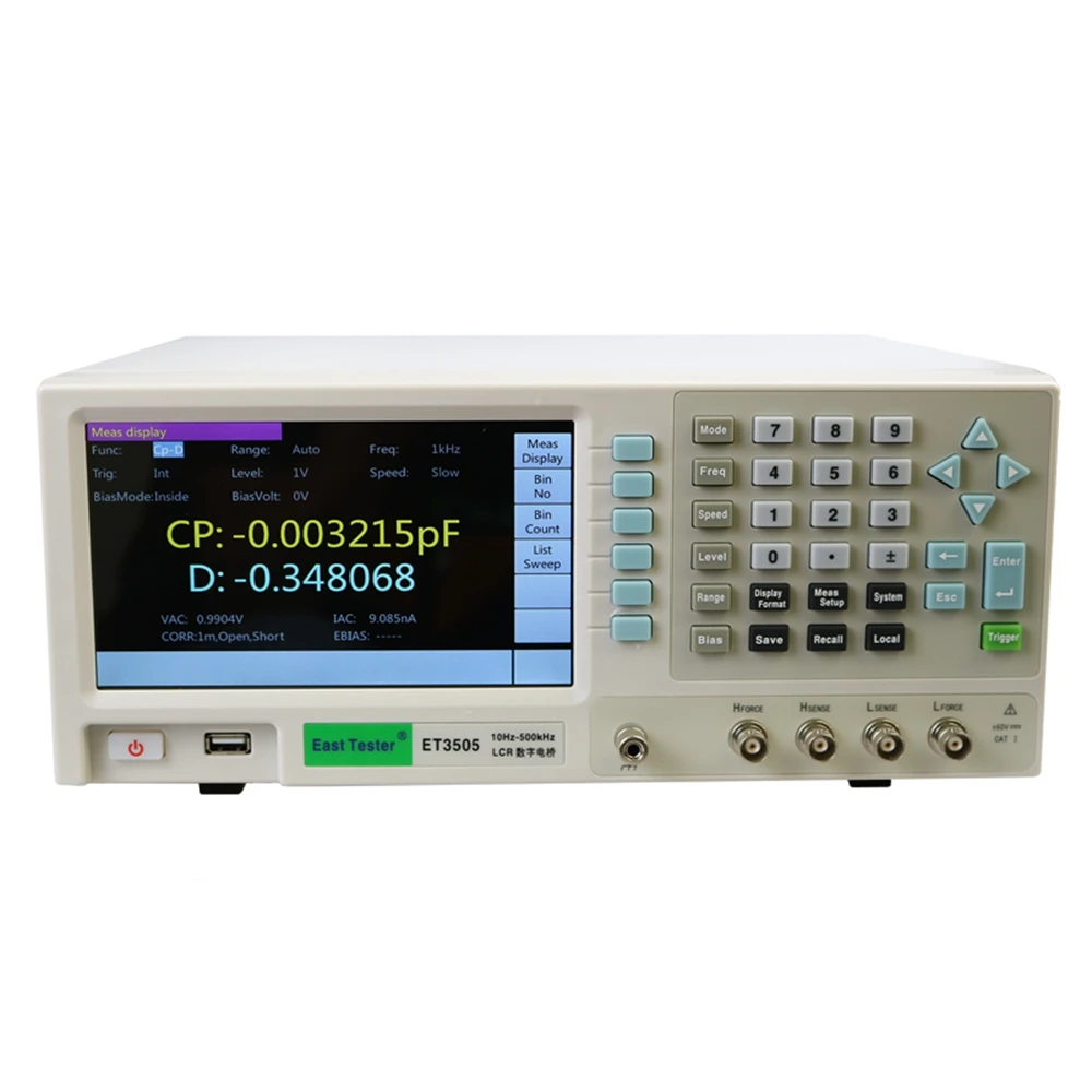 East Tester Benchtop LCR Meter 10Hz-1MHz Desktop LCR Digital Bridges Tester Capacitance Resistance Inductance Frequency Analyzer