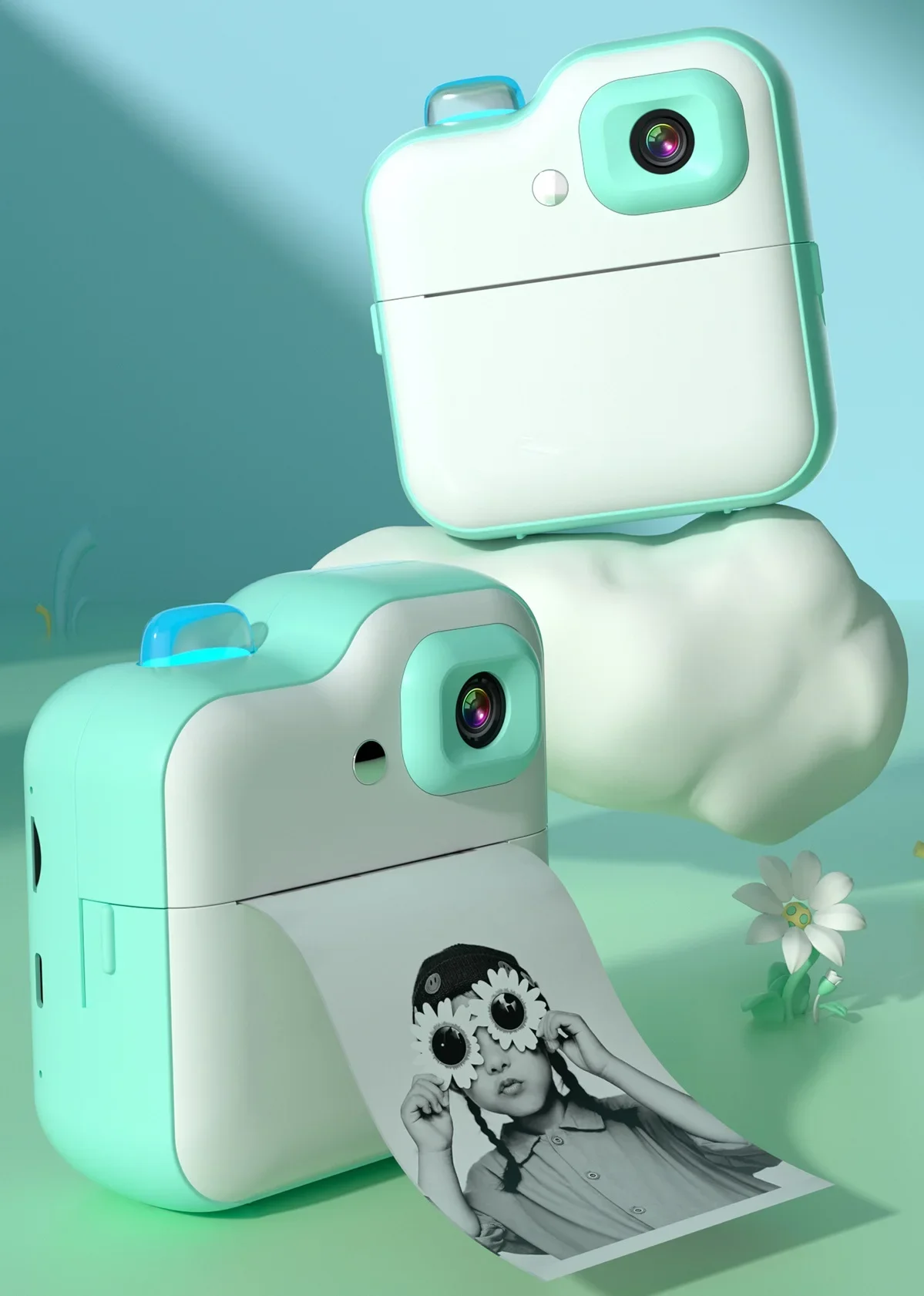 Draagbare Cartoon Instant Print Camera voor kinderen Mini Thermische Print Outdoor Ouder-kind Geheugenrecorder Camera Speelgoed