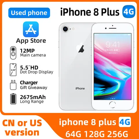 Apple iphone 8 plus 4g ios Smartphone 5,5 cala Ekran 256 GB ROM 2675 Bateria Wszystkie kolory w dobrym stanie używany telefon