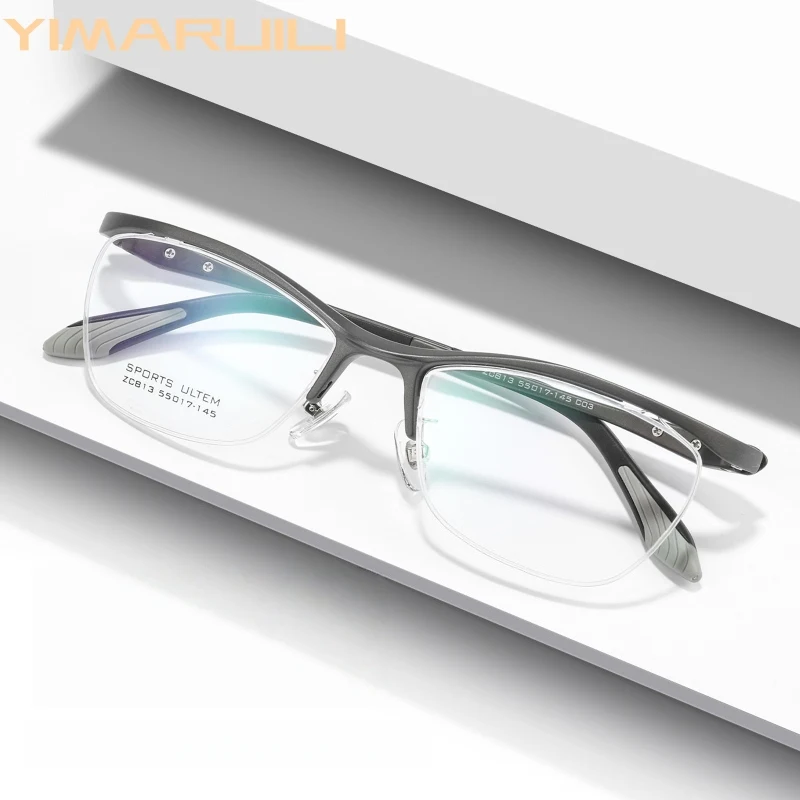 

YIMARUILI Men and Women Sports Half Frame Glasses Ultra Light Safe High-quality high-quality Small Size Cycling Eyeglass Frame