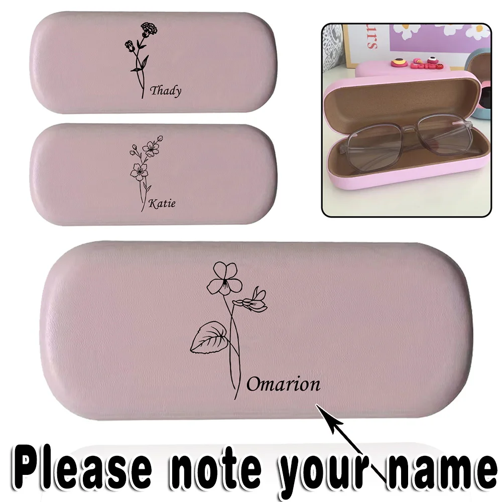 

Customized Name PU Eyeglass Case Trendy Protective Glasses Organizer Portable Sturdy Eyewear Cover DIY Sunglasses Storage Box