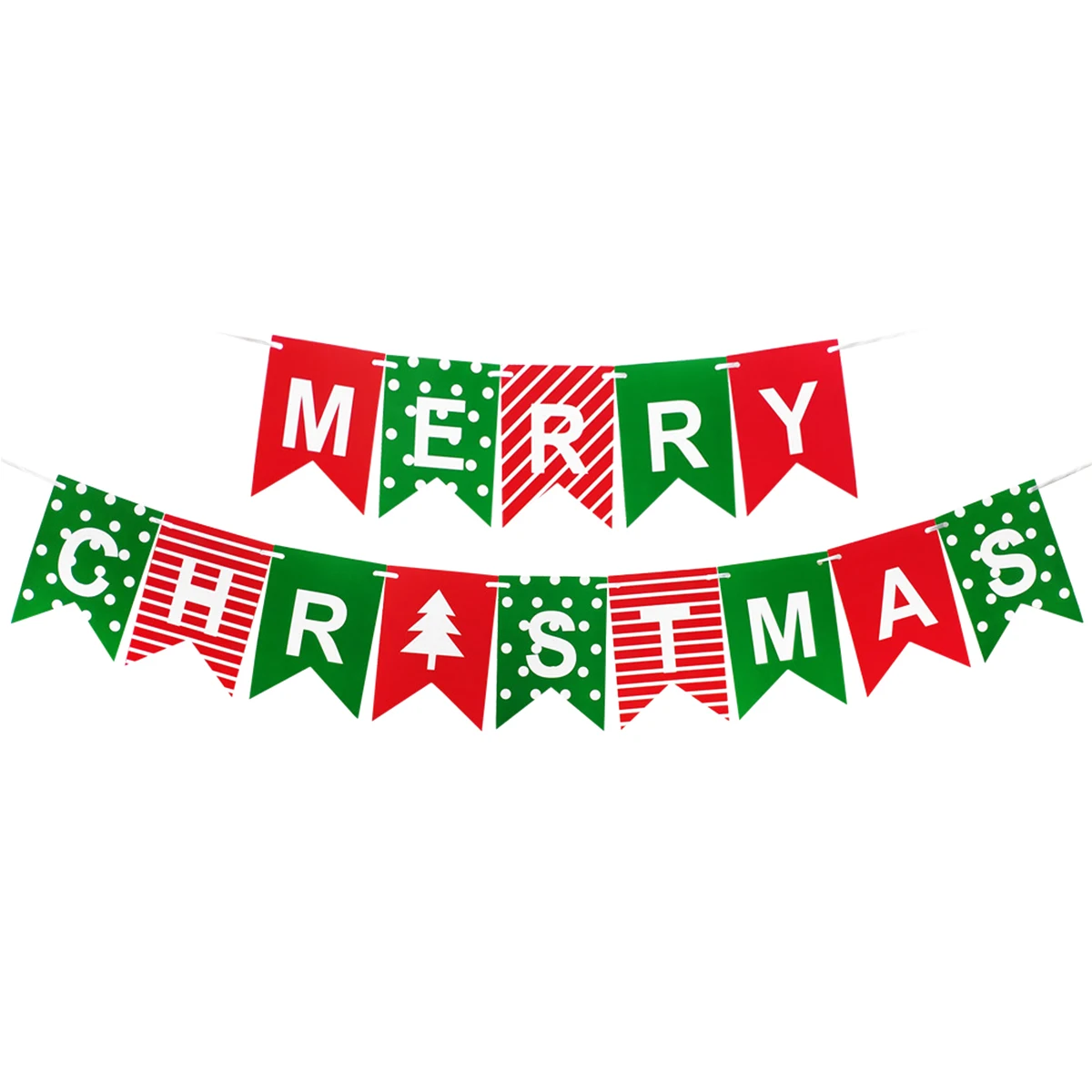 

Merry Christmas Letter Banner Paper Pull Flag Indoor Outdoor Decoration DIY Hanging Tree Branch Festive Party Supplies