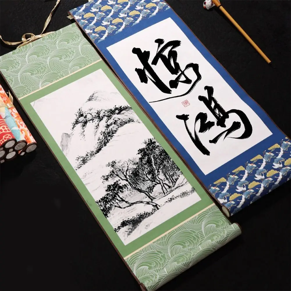 Painting Drawing Paper Vintage Rice Paper Scroll Chinese Style Hand-rolled Blank Hanging Blank Scroll Self-made Gifts Handcrafts