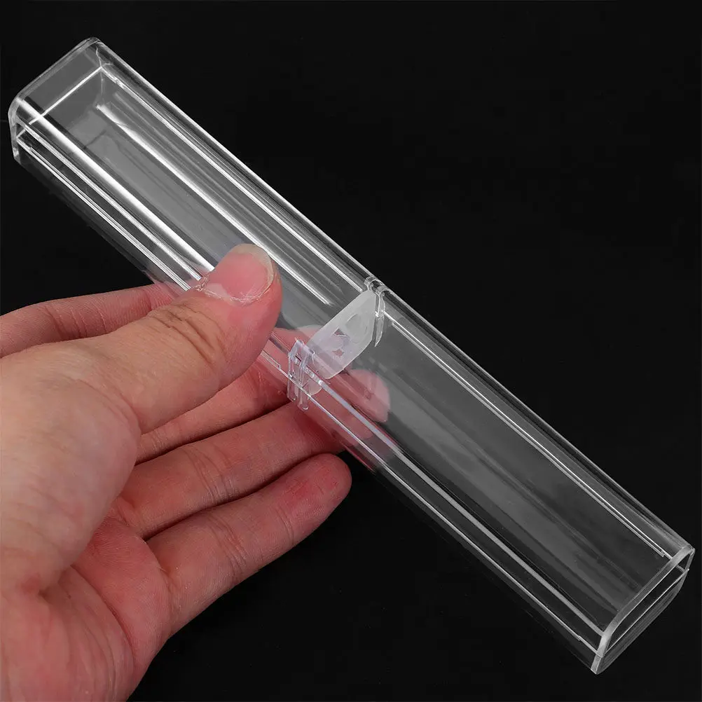 

50Pcs Transparent Pen Storage Box Clear Pencil Case for Pens Ballpoint Pens Stationery Display Gift Box Compact Lightweight