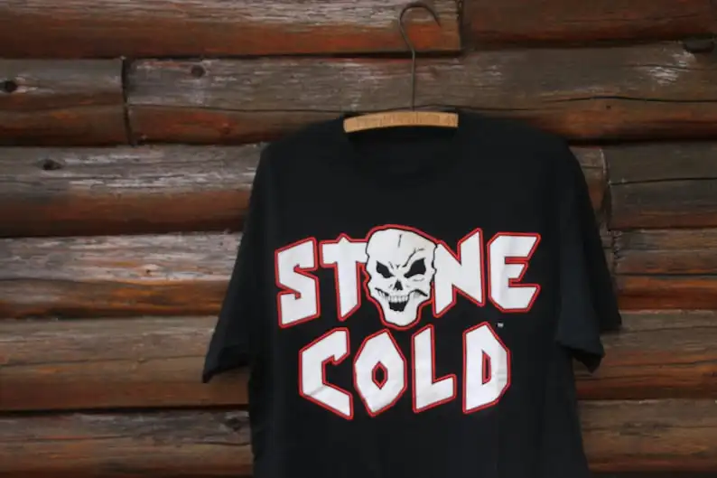 Vintage Stone Cold Steve Austin Bullet Proof Black Wrestling T-Shirt