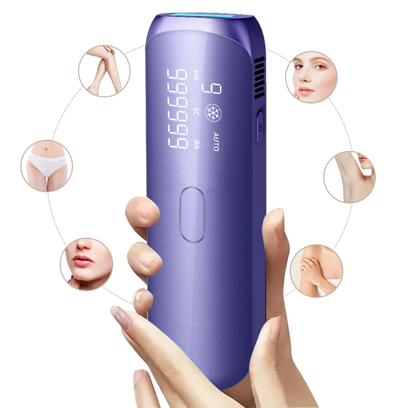 

Dual Sapphire Technology Portable IPL Epilator for Home Use Painless & Ice Cooling Flashes Effective Hair Removal