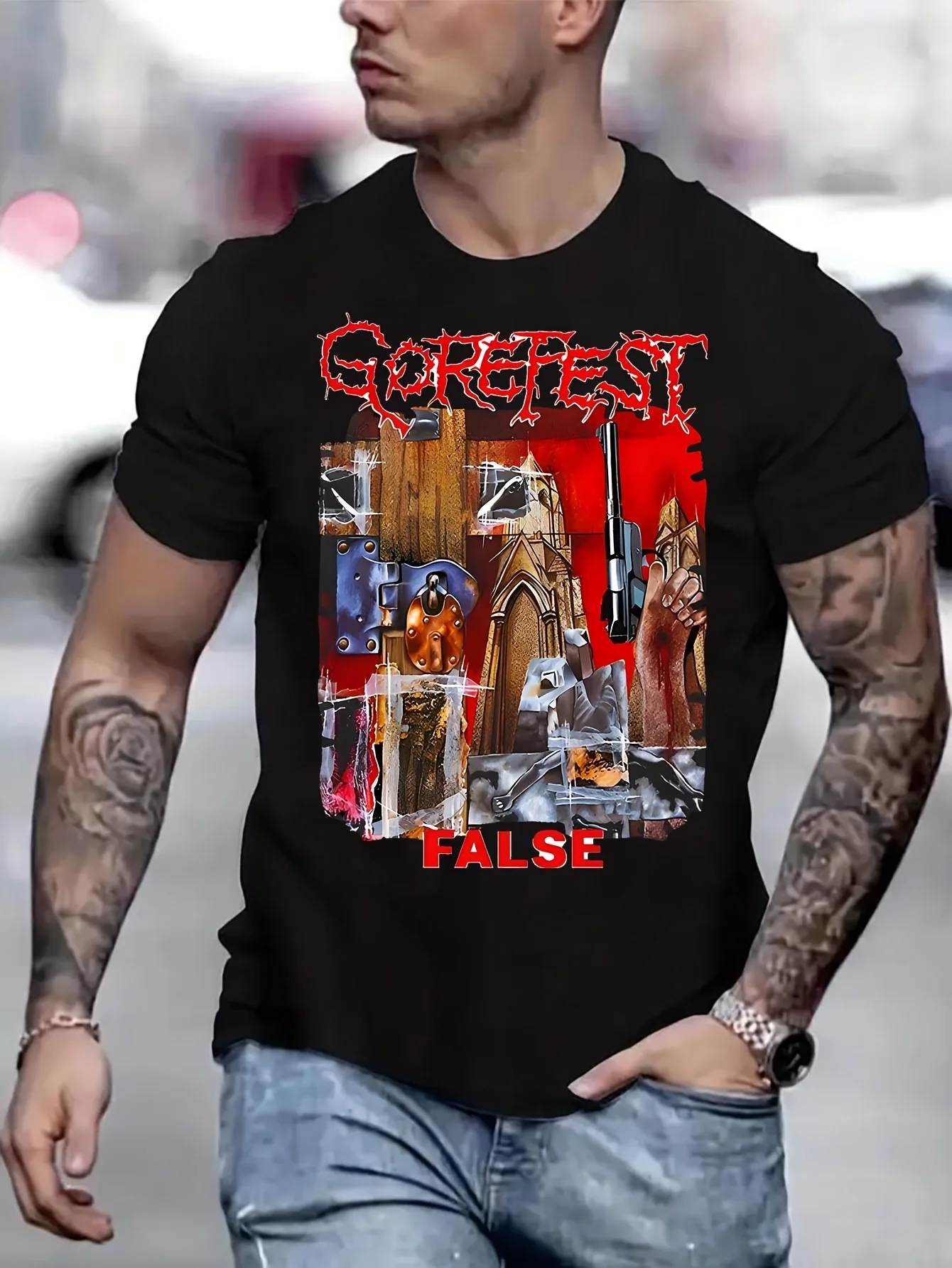 Gorefest False Shirt T-Shirt Men Designer Clothes Men Anime Men T shirt Printed T-Shirt B5024422