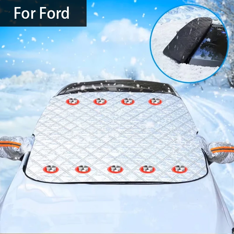 

Car Windshield Sunshade Snow Cover Magnetic Car Snow Shield Mat For Ford Ranger Focus MK2 MK3 Mustang Fiesta MAX Mondeo Transit