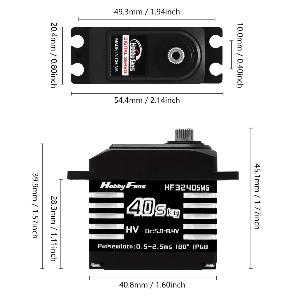 4PCS 40KG Digitale RC Motore Brushless Servo IP68 Impermeabile Ad Alto Coppia 25T Braccio In Acciaio Corno per 1/12 1/10 1/8 RC Auto Crawler Robot