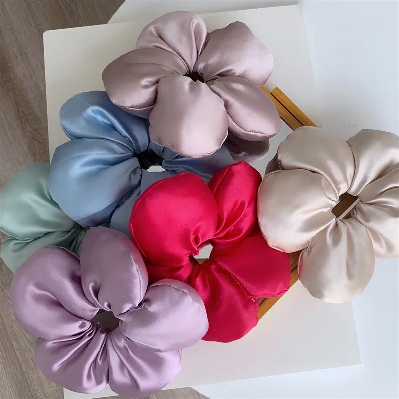 YHJ Three Dimensional Flowers Hair Scrunchies Dramatize Design Oversized Kawaii Accessories for Women Girls