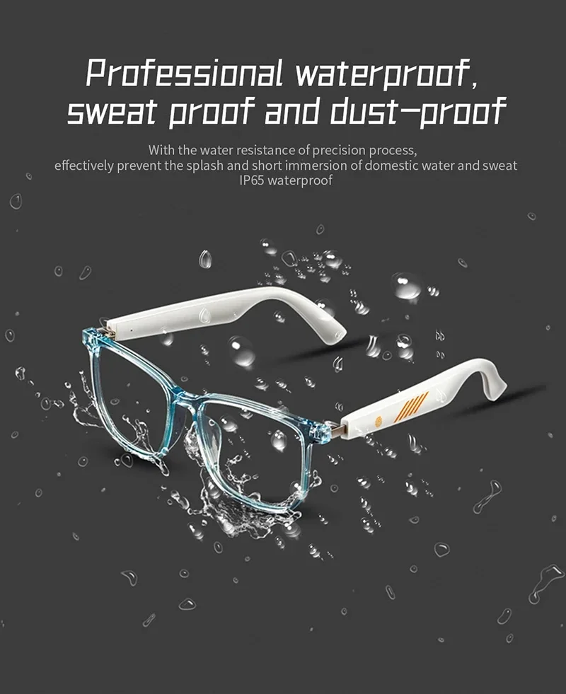 Men and Women Headphones Music Wireless Sunglasses Anti-Blue Light Suitable for Game Driving Travel Bluetooth Smart Glasses