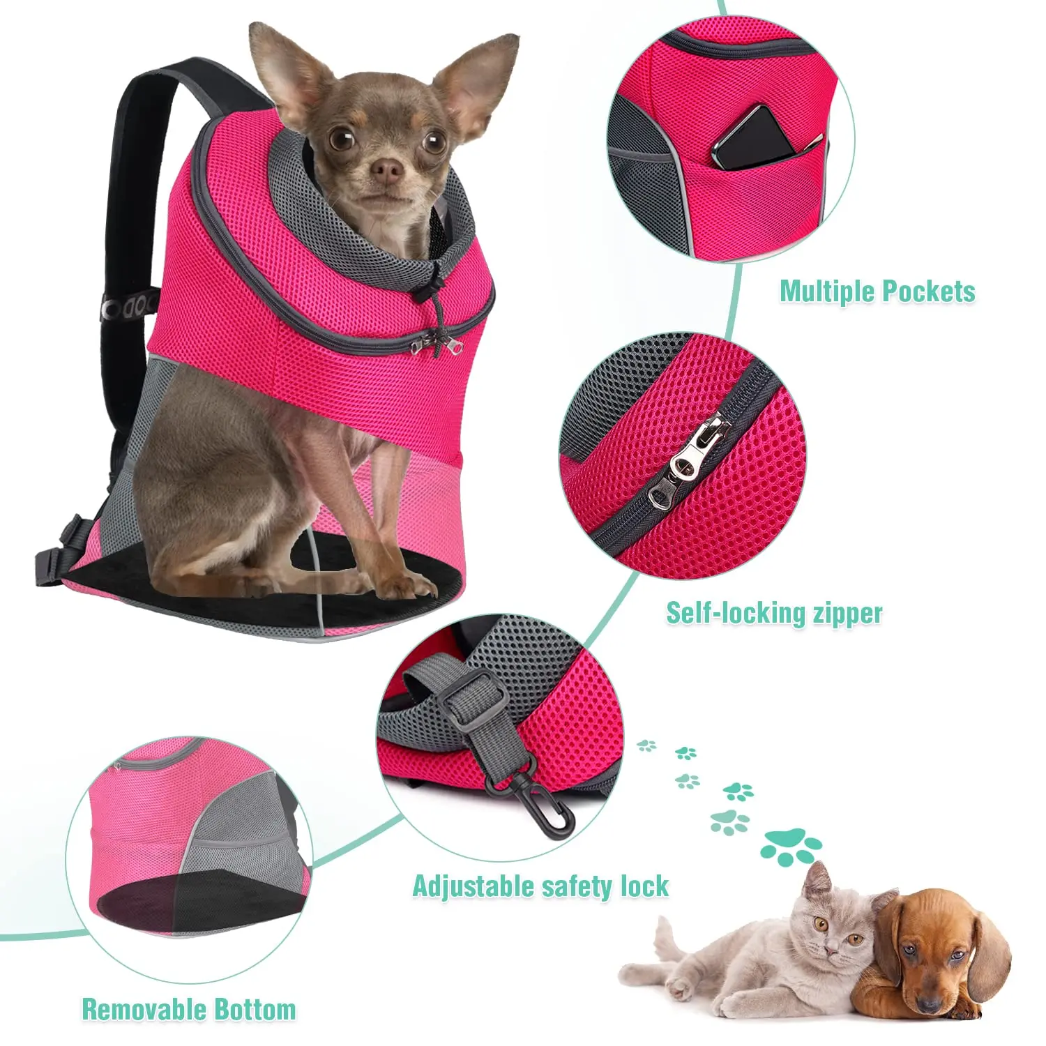 Pet Dog Travel Backpack Portable Outdoor Breathable Mesh Cat Puppy Double Shoulder Carrier Bag for Small Large Dogs Pet Supplies