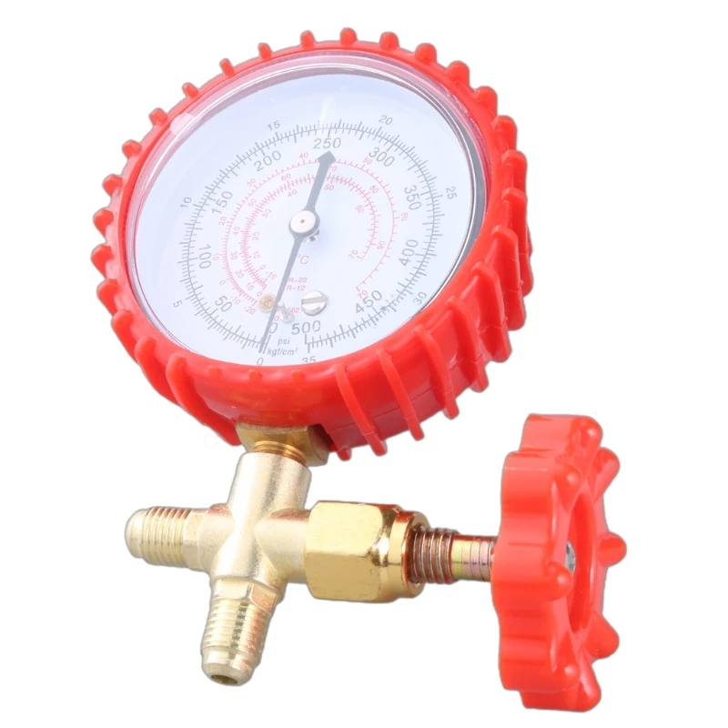 Industrial Pressure Gauge Explosionproof Pressure Meter Clear Disply Aluminum Manifolds Gauge fitting for R22/R134/R404 M4YD