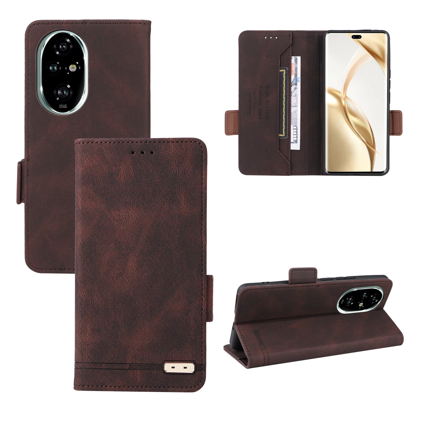 Honor 200 Pro 200Pro New Flip Case Luxury Skin Texture Leather Wallet Book Full Cover For Huawei Honor200 Pro Funda Phone Bags