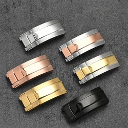 9mmx16mm Stainless Steel Clasp for Rolex Submariner GMT Master Daytona Water Ghost Watch Band Solid Metal Safety Folding Buckle