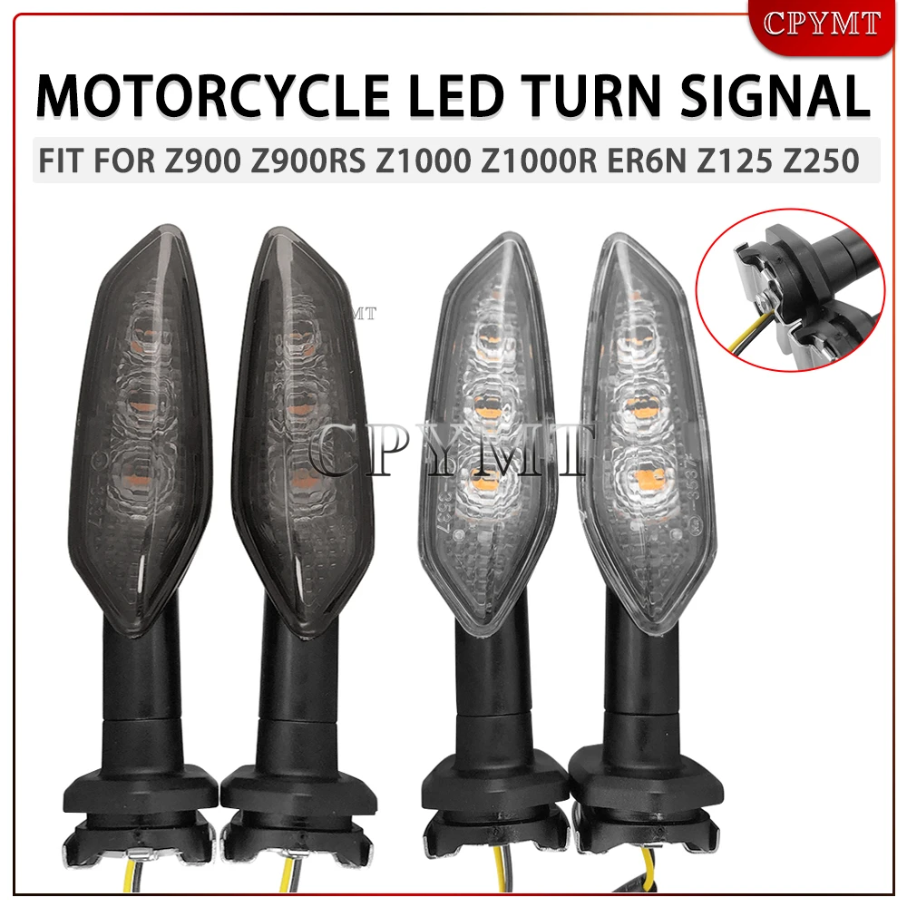 

Motorcycle LED Turn Signal Indicator Flasher Light Fit for Z900 Z900RS Z1000 Z1000R ER6N Z125 Z250 Z300 Z400 Z650 Z750
