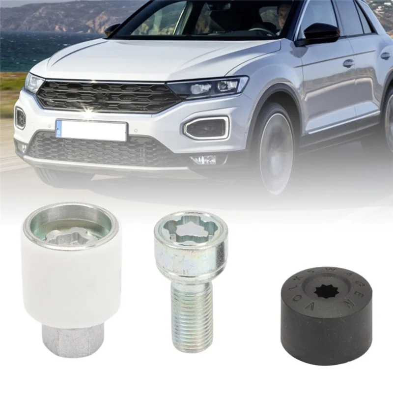 A74E-000071597D Wheel Lock Adapter Wheel Lock Bolt Kit Anti-Theft Wheel Bolt Lock VW Wheel Lock Kit