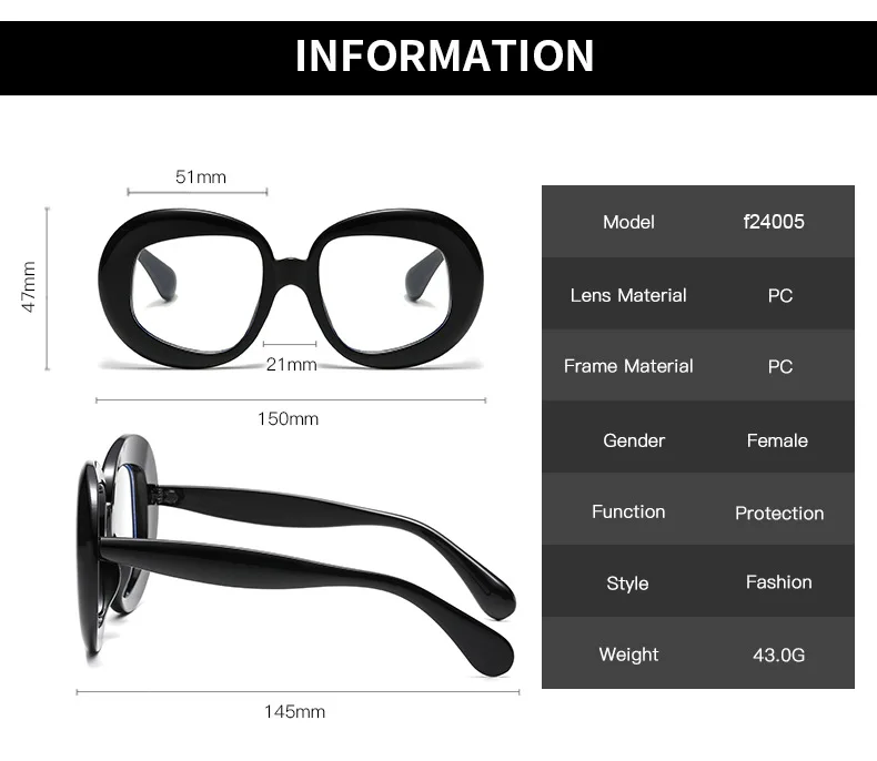 Luxus Marke Runde Brille Frauen Brillen Rahmen Hohe Qualität Übergroßen Rot Grün Rot Mode Brillen Rahmen Großen Rahmen Einzigartige – Detail 7