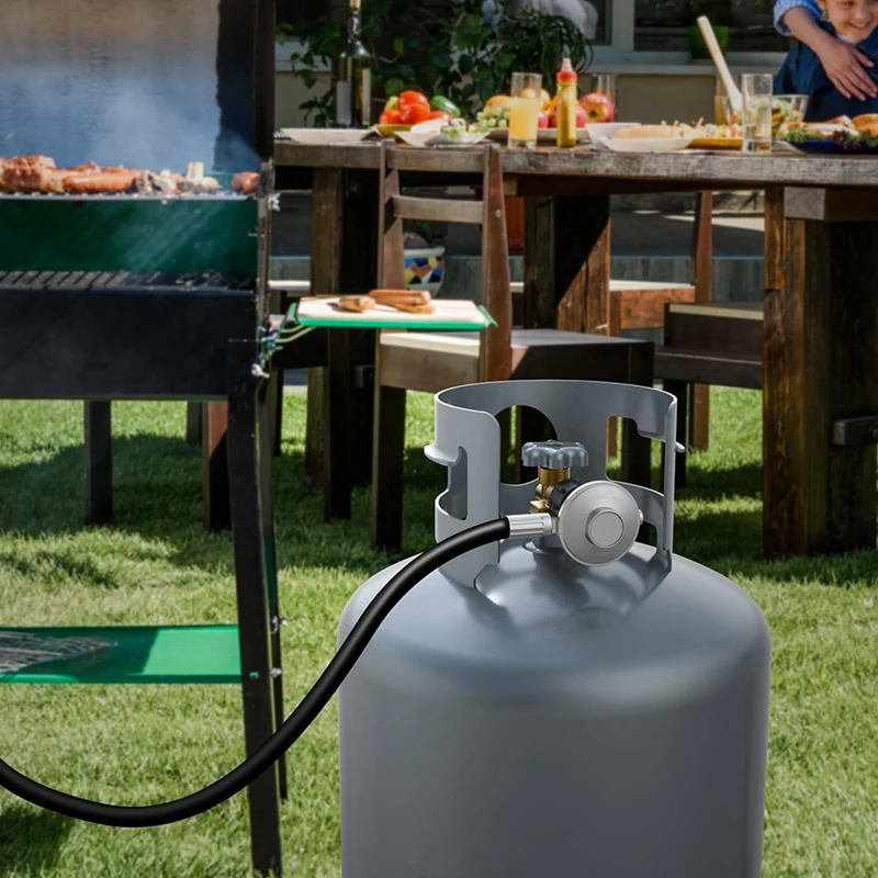 خرطوم ومنظم محول البروبان بطول 3.5 قدم، صمام تخفيض ضغط البروبان LPG محول البروبان العالمي لخزانات 5-40 رطل-A68X