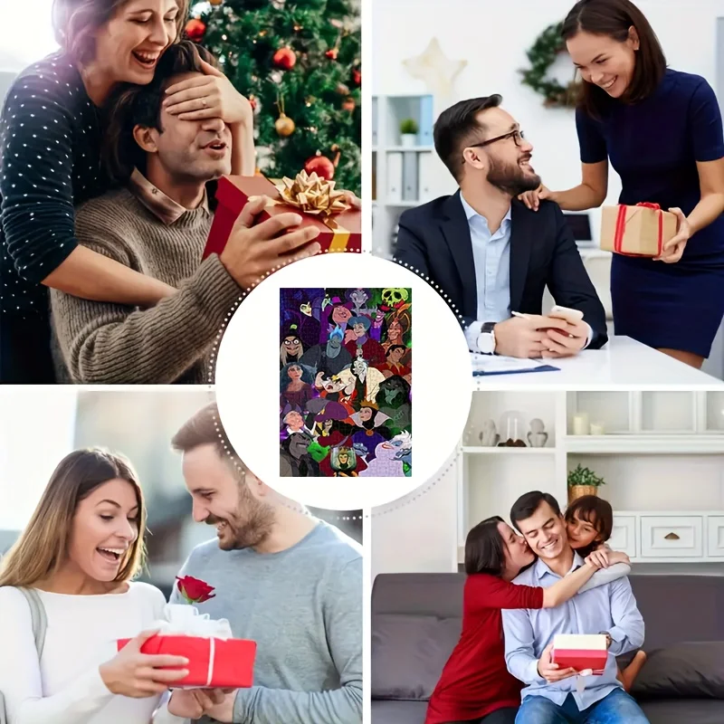 1000pcs Disney Villains Jigsaw Puzzle - Maleficent, Cruella de Vil, Ursula, Jafar, Hades, Dr. Facilier, Kuzco, Yzma - Large Ch