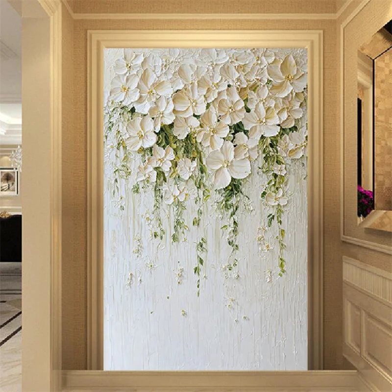 

Custom mural forest path porch wallpapers home decor corridor decorativen fresh avenue entrance hallway Oil painting flower