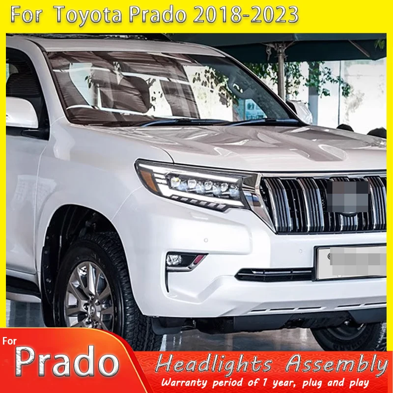 

Car Lights For Toyota Prado 2018-2021 Front Lights LED Signal DRL Headlight HID Projector Lens Refit Auto Tool Accessory