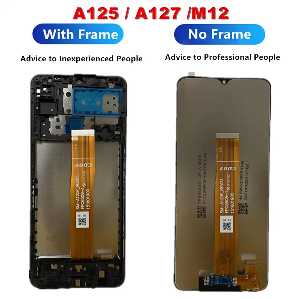 Pantalla para Samsung Galaxy A02, A12, A12 Nacho, M12 con táctil y digitalizador, para A022, A125, A127, M127 5