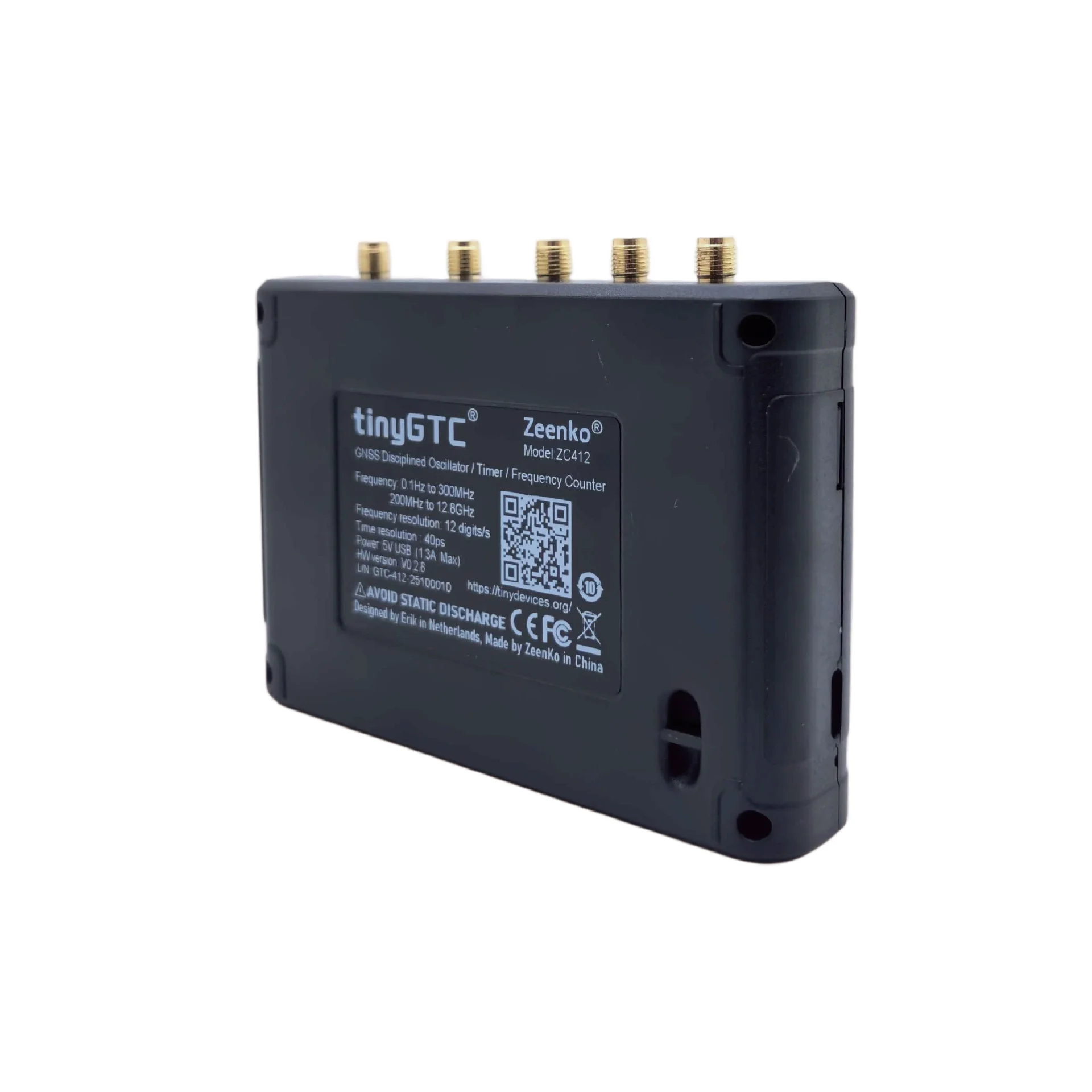 OpenSourceSDRLab TINYGTC 0.1Hz-7GHz Handheld 12-Bit High Precision Frequency Counter with Built-in GNSS Disciplined Oscillator