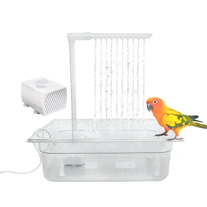 

Automatic Parrot Bath Electric Bird Bath For Parrots Parakeet Shower Fountain With Pump Indoor Circulating Water Bathtub For