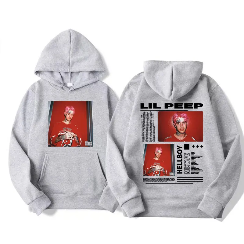 Lil Peep Hellboy Rap Print Hoodie Men Woman Hip Hop Retro Hoodies Hooded Sweatshirts Harajuku Pullover Unisex Tracksuit Clothing