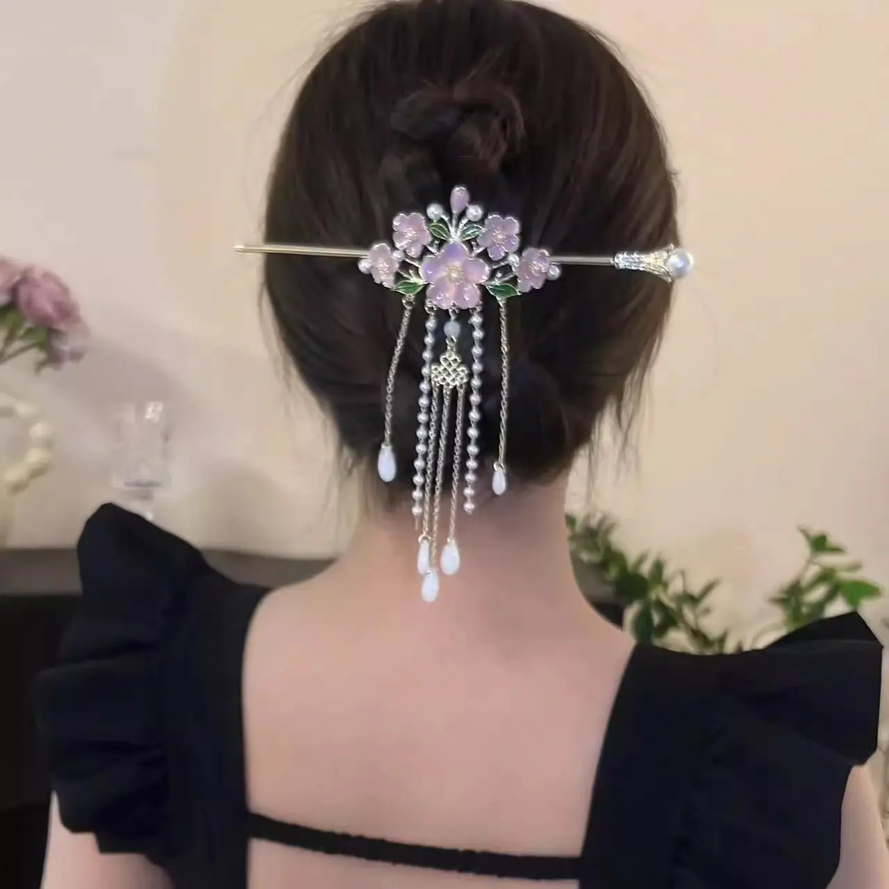 

Chinese Style Hanfu Alloy Exquisite Hair Sticks for Women Flower Tassel Hairpins Female Decorate Hair Clip Accessories Headwear