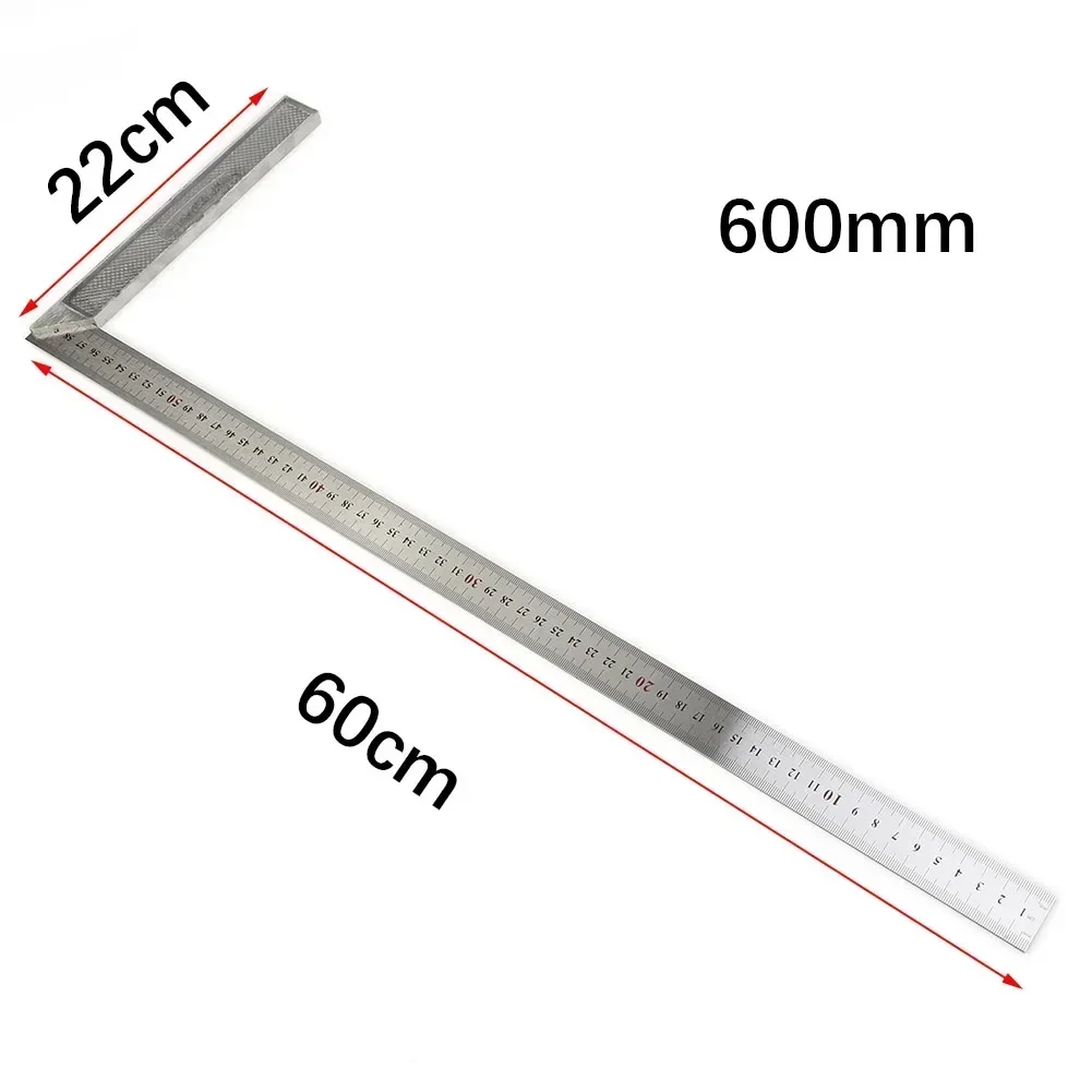 Aluminum Alloy Square Right Ruler Angle 90 Turning Ruler Woodworking Measuring Hand Tools Gauge Angle Square Ruler 250mm-600mm