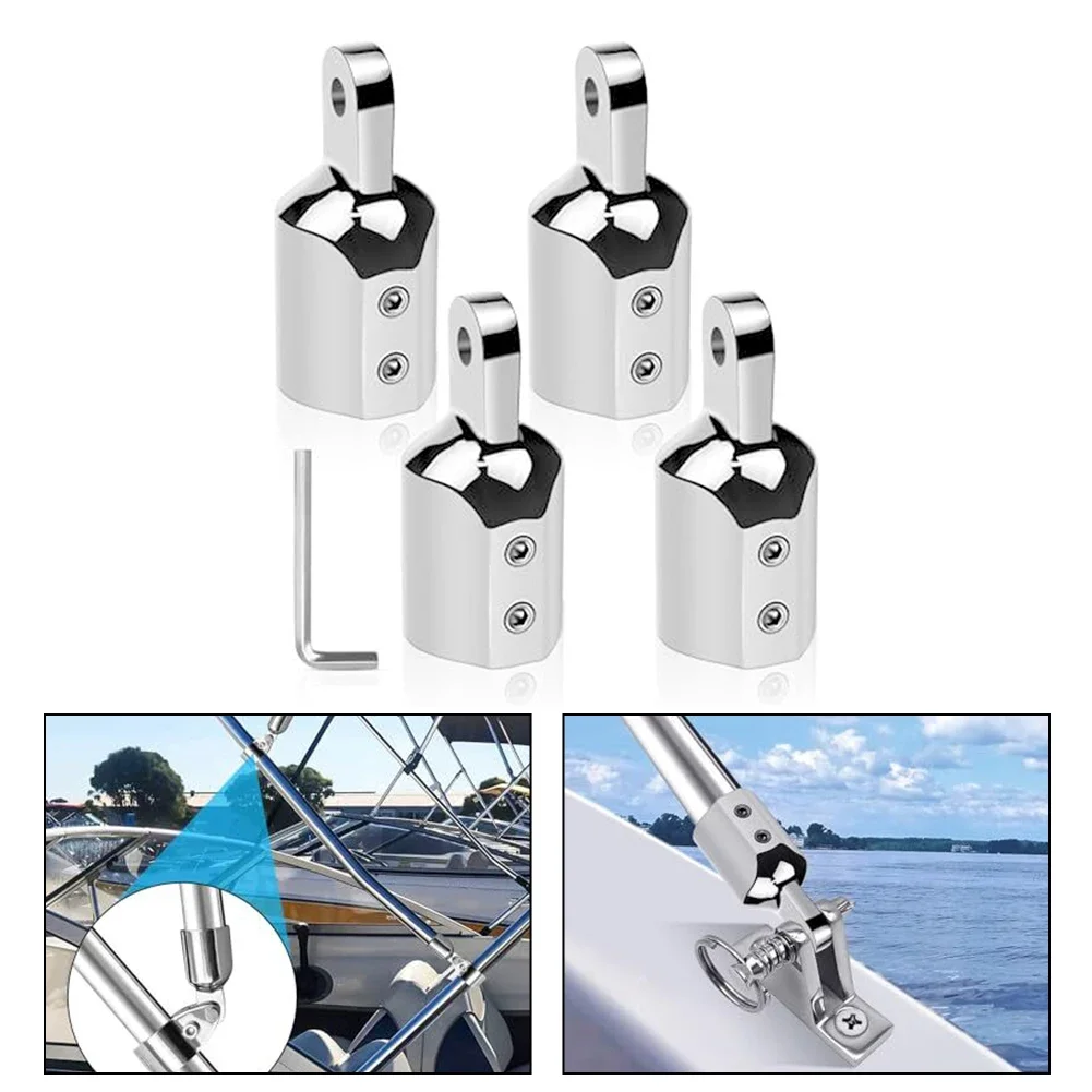 

4x Top Cap External Round Tubing Boat Canopy Hardware 22mm For Bimini Top Cap Fittings Eye End Cap Stainless Steel 316