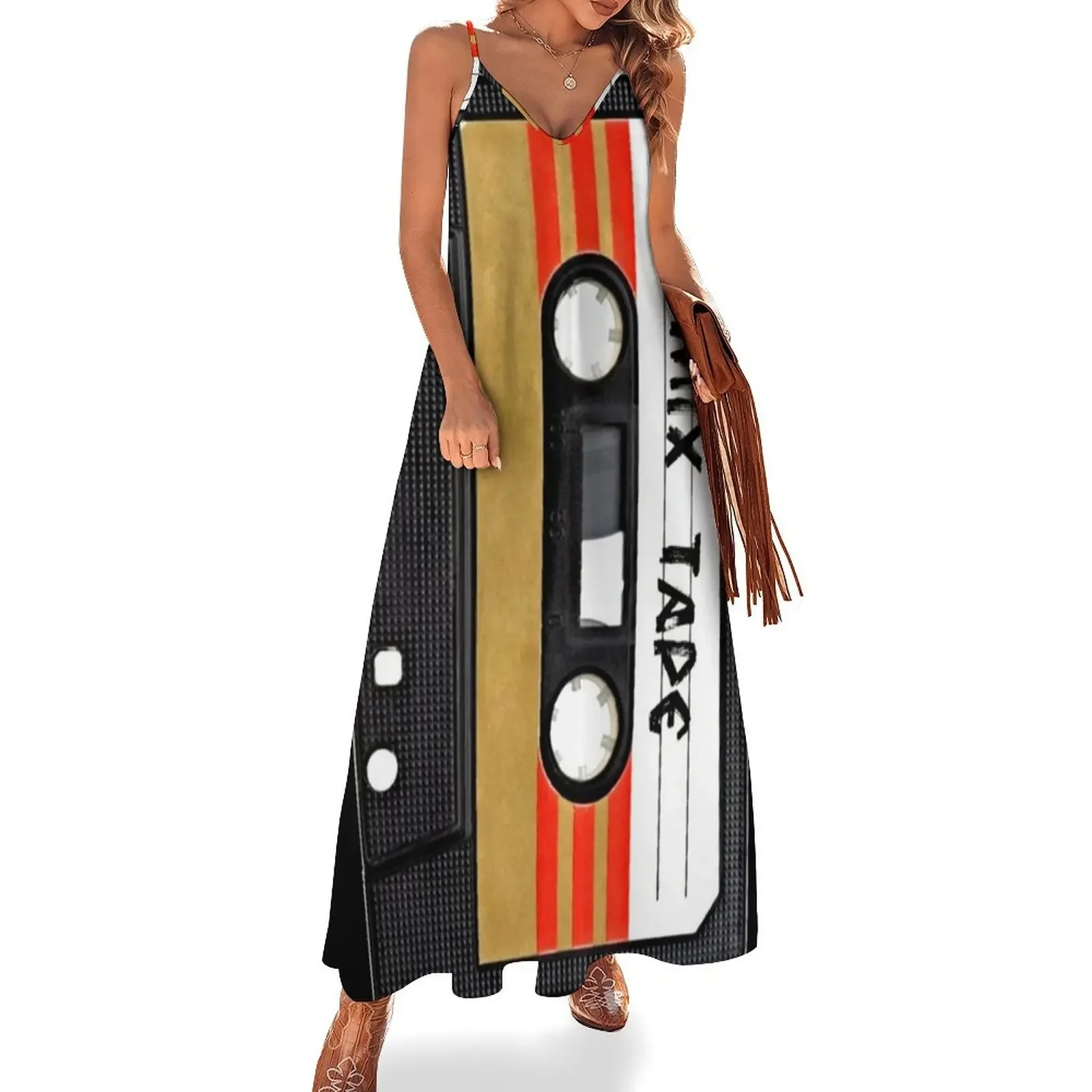 

Cassette Tape Sleeveless Dress loose women's dress dress party night