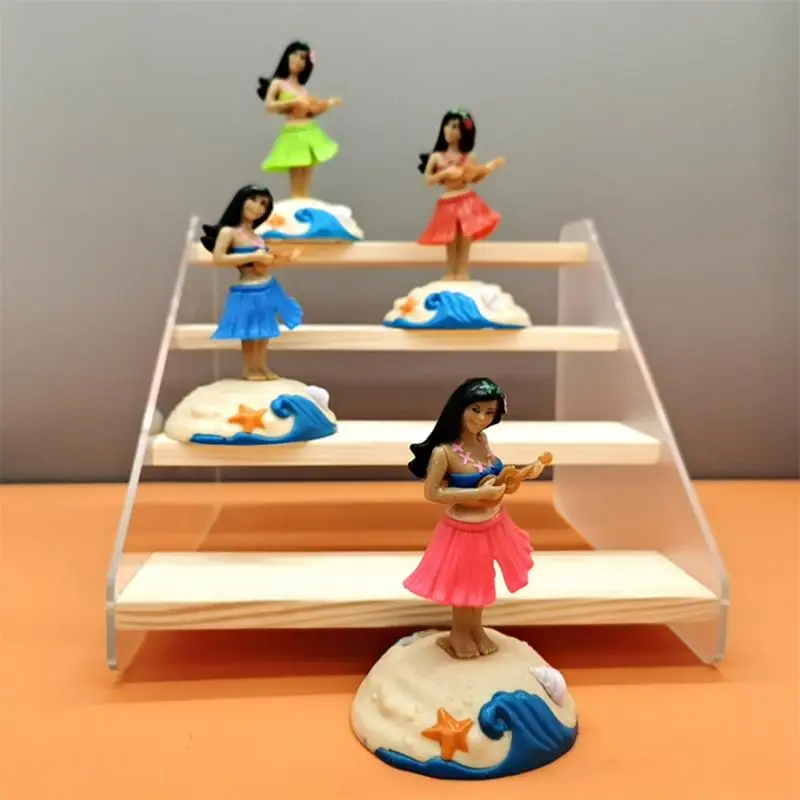 Bobbleheads Girl Figure Hawaiian Girl Figurine Car Dashboard Dancing Hawaiian Girl Cartoon Automotive Trim Tabletop Ornaments