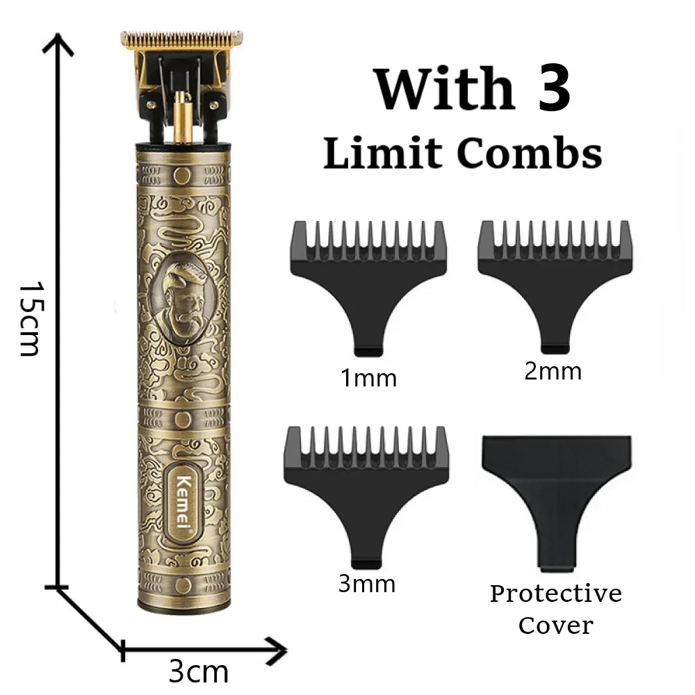 Kemei KM-700D Professional Hair ClipperตัดผมผมTrimmerสำหรับชายRetroพระพุทธรูปไร้สายEdgeไฟฟ้าตัดผม