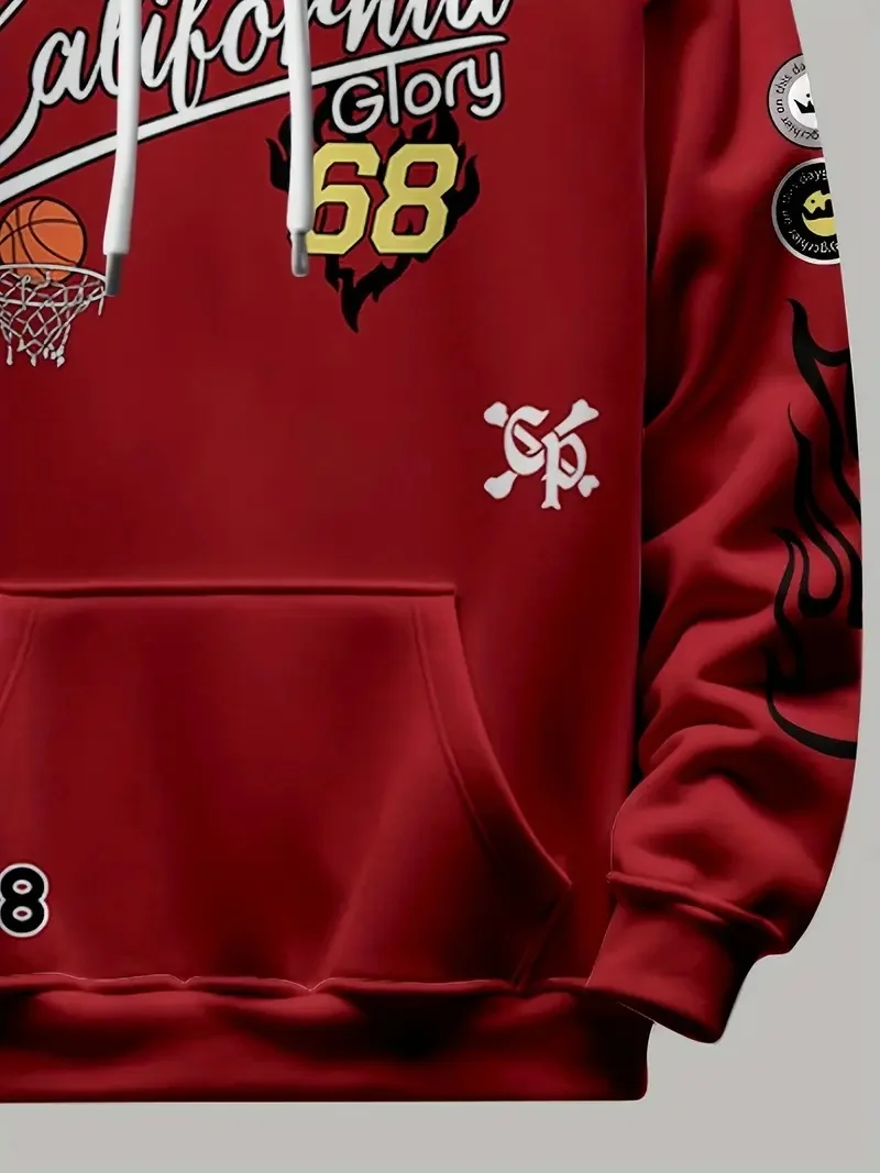 أحدث هوديي ساخن مع عناصر حروف الشارع الأوروبية والأمريكية ثلاثية الأبعاد مطبوعة للربيع والخريف بنمط رياضي ترفيهي #3