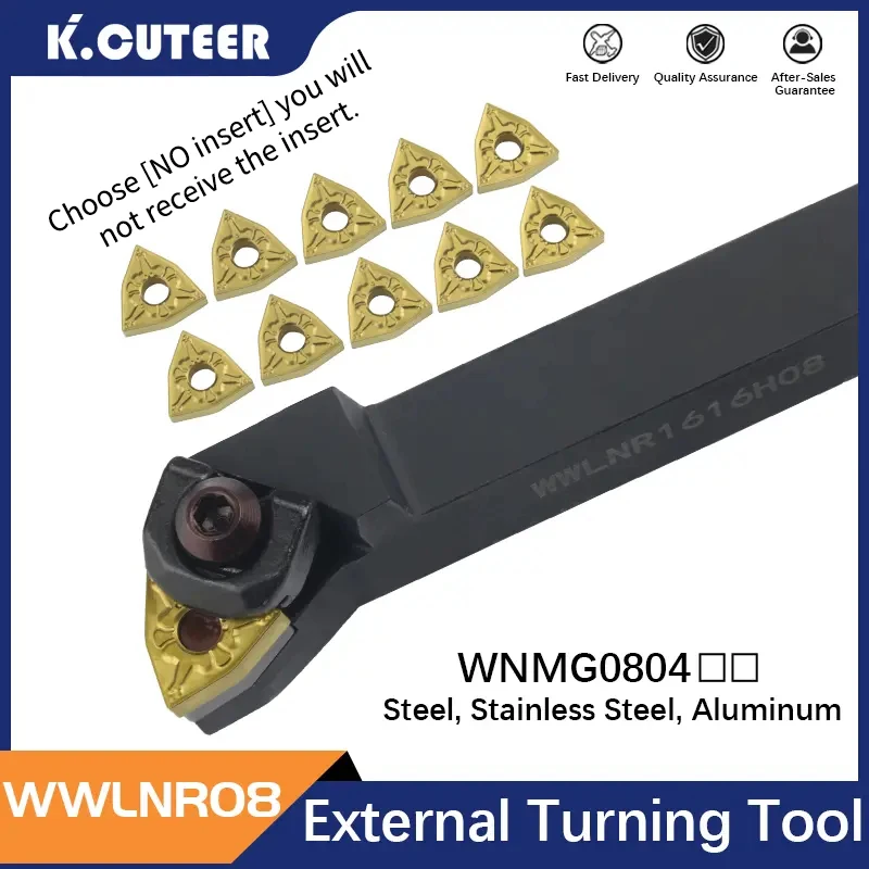 1pc External WWLNR2020K08 WWLNL3232P08 portautensili per tornitura a triangolo esterno WNMG08 inserti in metallo duro Set di utensili da taglio per tornio