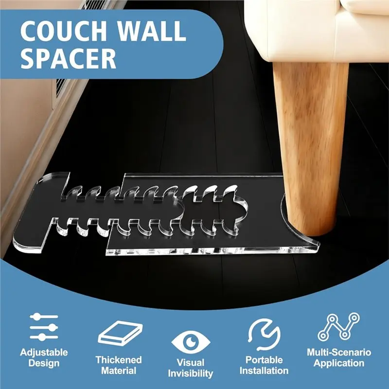 ABAE-Couch Wall Spacers Furniture Spacers From Wall 7.9-11.4 Inch Spacer Wall Protectors For Furniture Couch Sofa Cabinet Bed