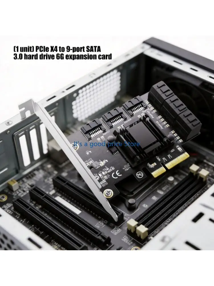  9 Port SATA3.0 Expansion Card PCIE 4X Interfaces Supports 6Gbps Fast Data Transmission