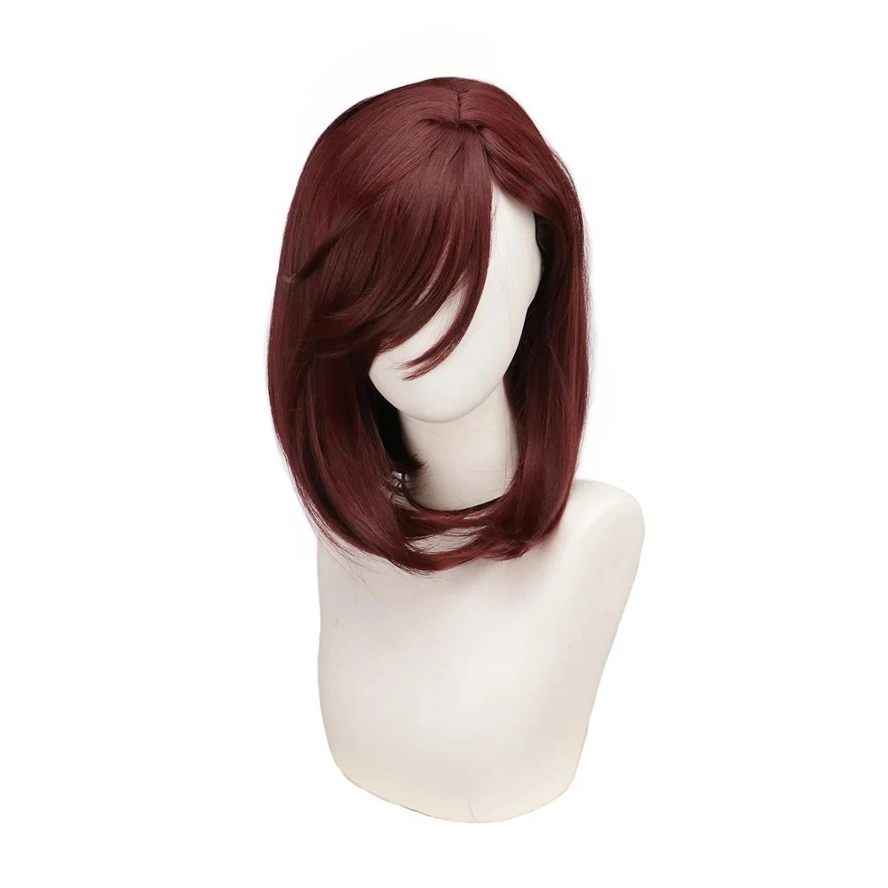 Synthetische KINGDOM HEARTS 3 Kairi kurze Auburn Bob hitzebeständige Haar-Cosplay-Perücke