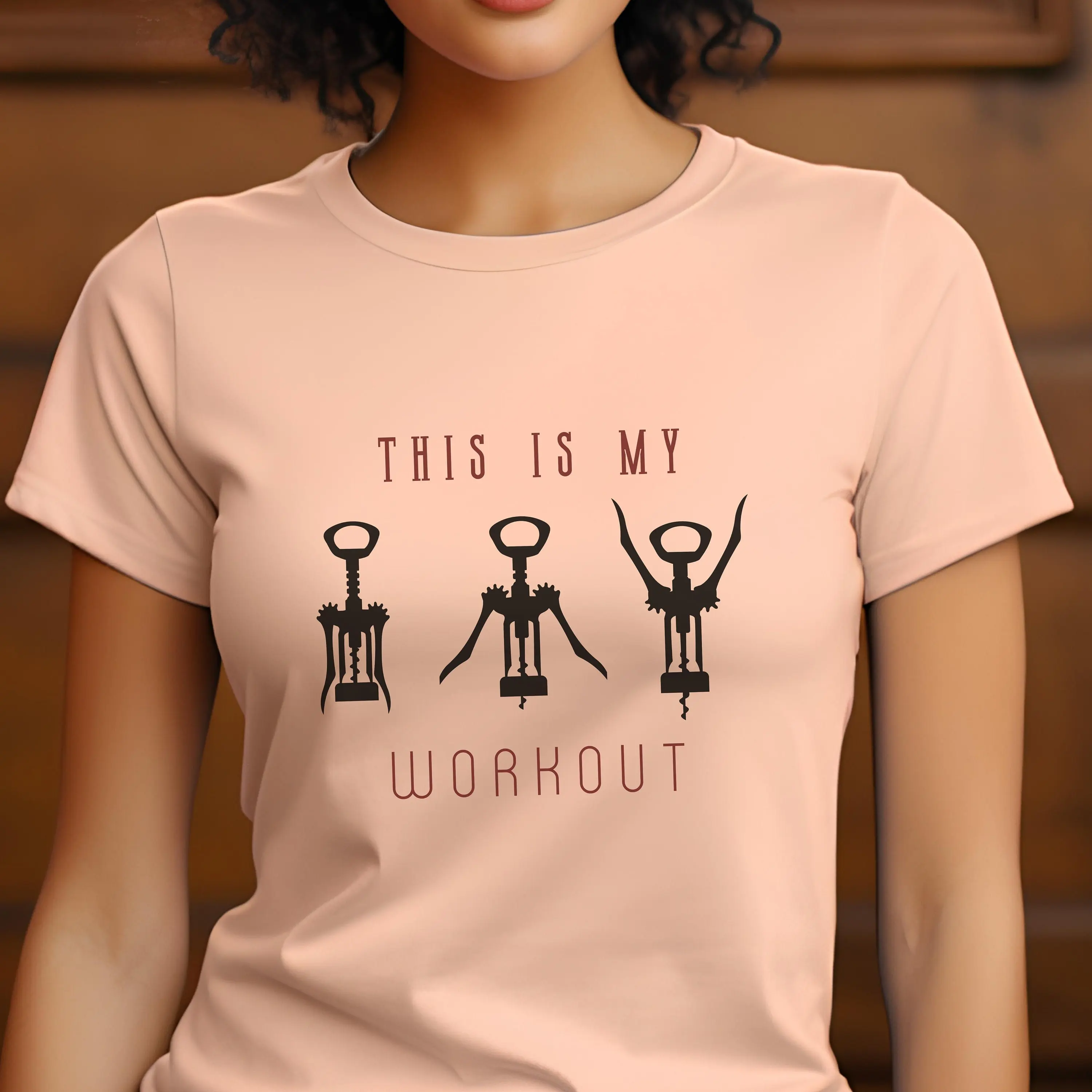 Workout Humor T Shirt Corkscrew Sarcastic Wine Funny Lover