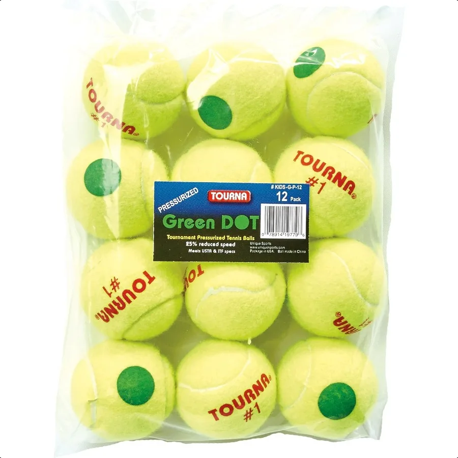 

Теннисные мячи TOURNA Green Dot Low Comprion
