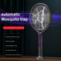 2 in 1 Rotating Head Electric Fly Swatter Rechargeable Fly Zapper Fly Killer and Mosquito Trap Lamp for Home Indoor Outdoor
