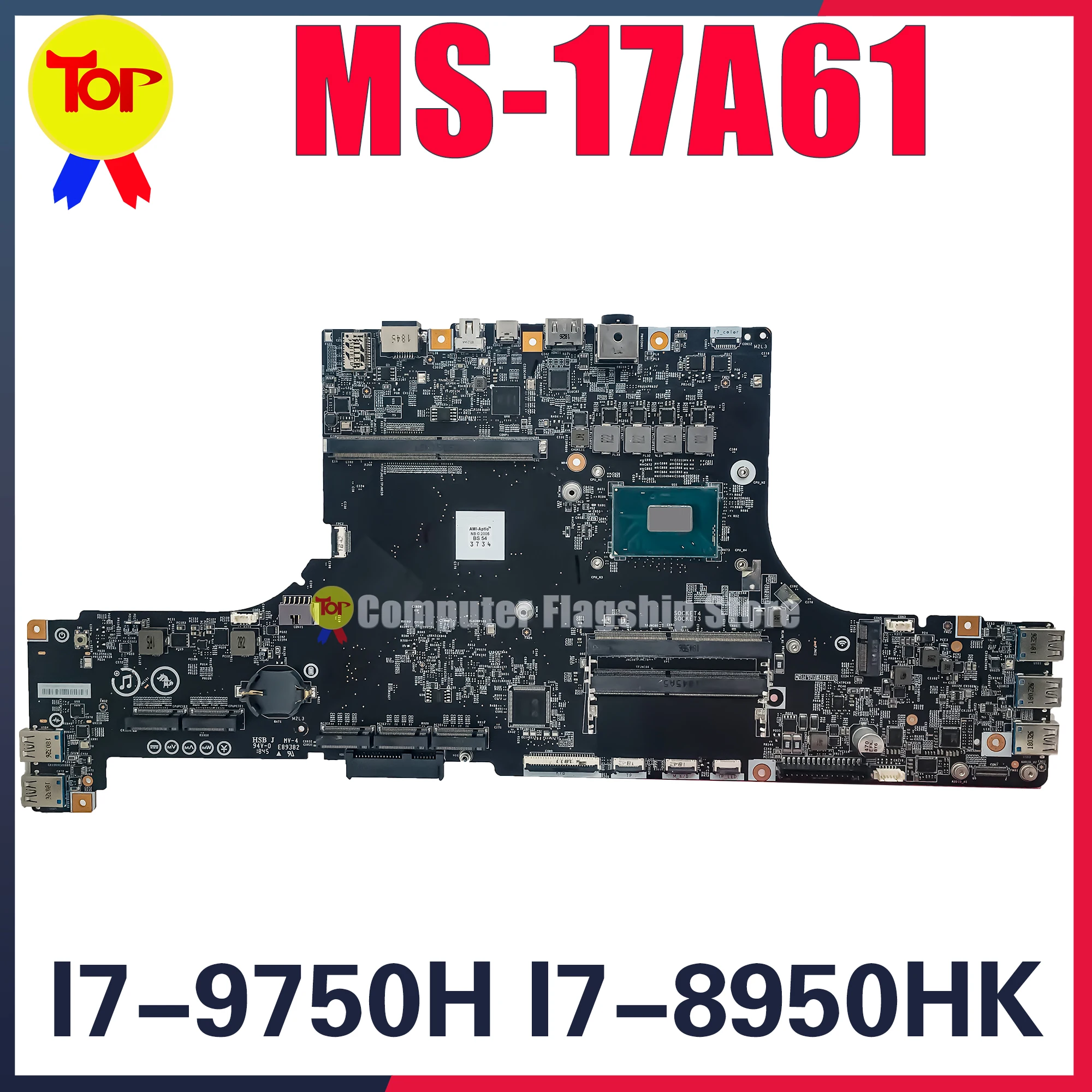 KEFU Mainboard For MSI MS-17A61 MS-17A6 Laptop Motherboard i5 i7 i9 8th/9th Gen 100% Testing Perfect Work