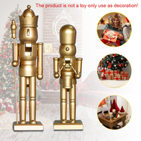 Golden Nutcracker Soldier Puppet Wooden Nutcracker Statues Handicraft Doll Toy Christmas Navidad New Year Gift Home Decoration