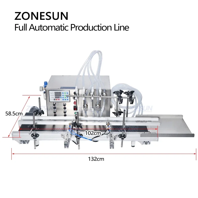 ZONESUN W pełni automatyczna maszyna do napełniania i zamykania Linia produkcyjna Olej do dezynfekcji rąk Plastikowa butelka Mydło w płynie Woda