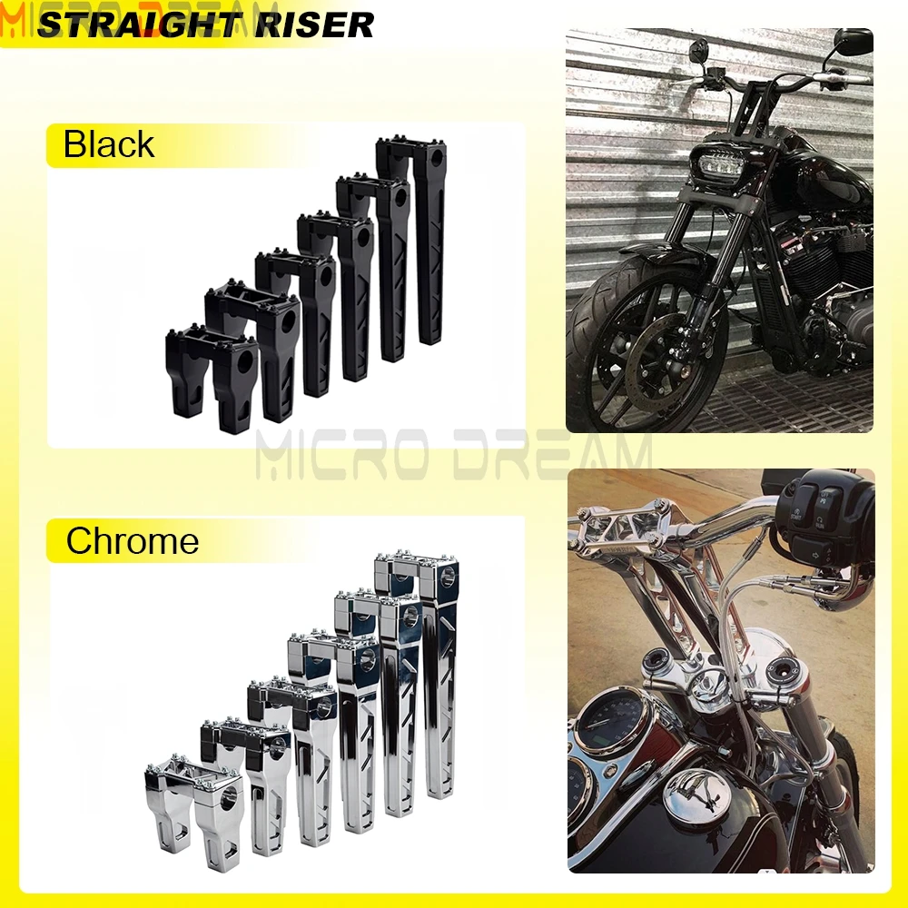 For Harley Road King FLHR Softail Dyna Street Bob Sportster Motorcycle Pullback/Straight Handlebar Riser Club Handlebar Stem Kit