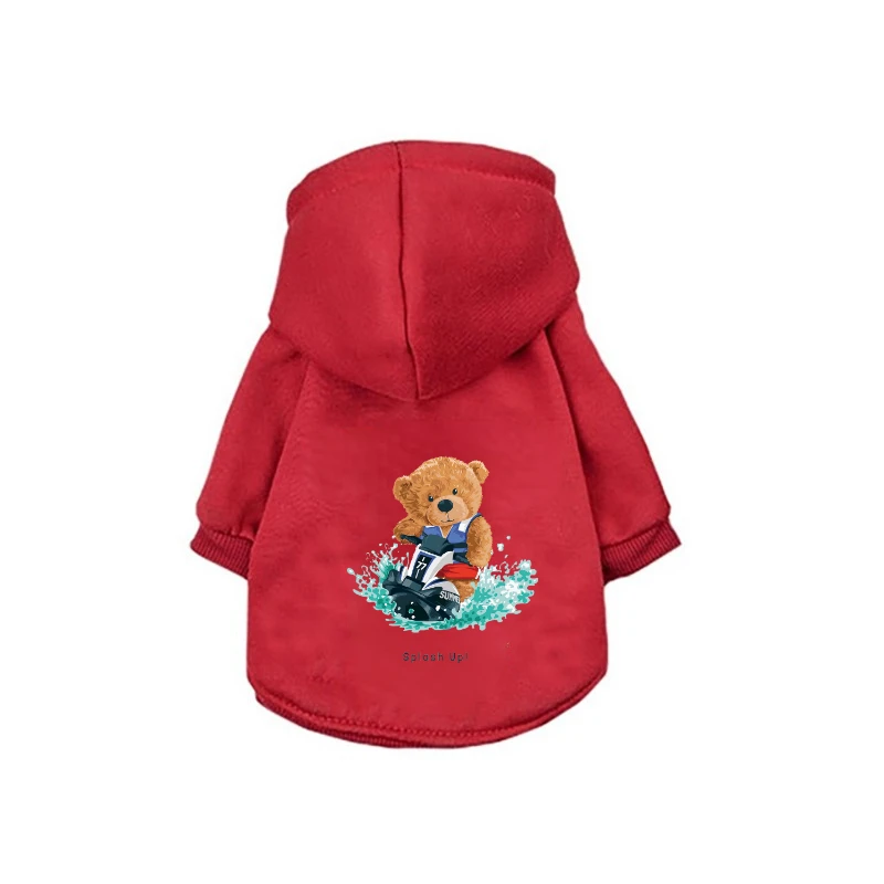 Sudadera con capucha para perros pequeños, ropa para mascotas, bonito Oso de dibujos animados, jerséis, Disfraces para cachorros, Chihuahua, 24