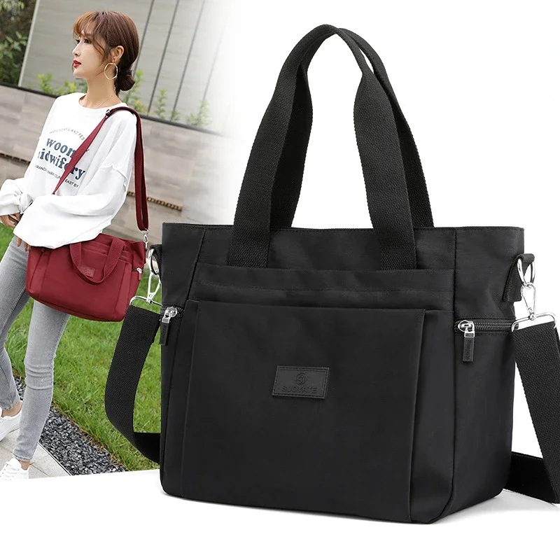 Borsa da donna in Nylon per il tempo libero borsa da viaggio Casual di grande capacità borsa a tracolla portatile Multi-tasca da donna a tracolla